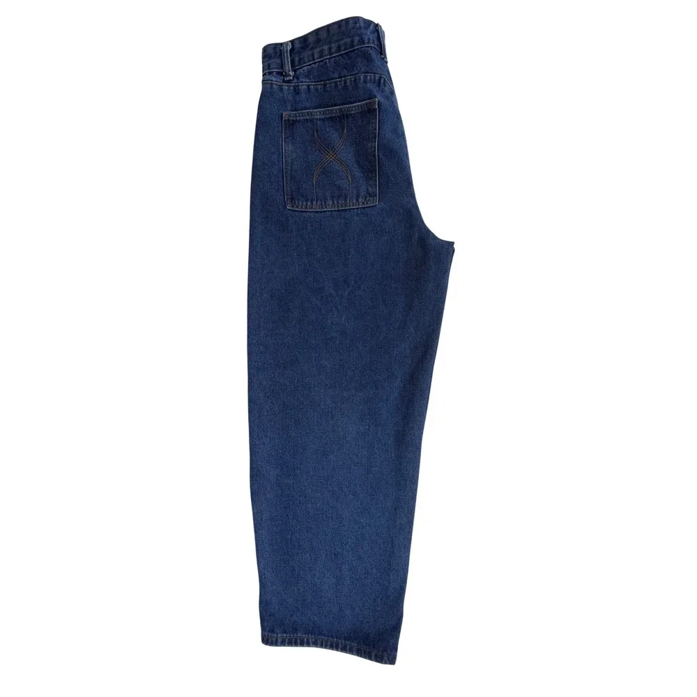 Liquid Venom Baggy Leg Jeans 34x32 (fits 34x29.5) Dark Wash Y2K Skater Grunge